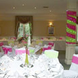 Judges Hotel - hot pink and lime green bows