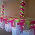 Judges Hotel - hot pink and lime green bows